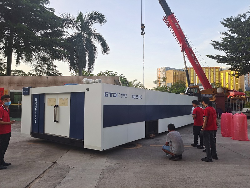 乐鱼激光8025HC总线高功率12000W光纤激光切割机交付成功